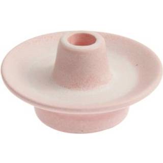 Porzellankerzenhalter mit Schale Rosa