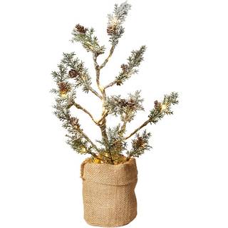 Juletræ med kogler og LED lys 40 cm