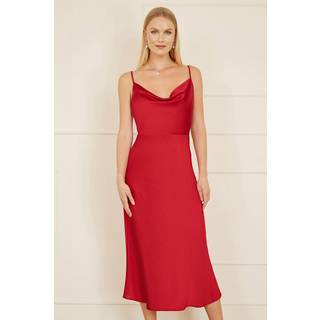 Yumi Satin Draperet hals Midi KjoleEU 40 (UK 12)