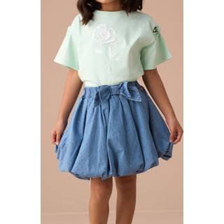 Angel & Rocket Angel & Rocket Annie Blue Bubble Hem Denim Skirt