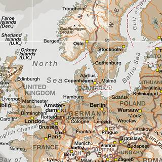 Verdenskort - Vintage Grey - Plakat - Str: 84 x 120 Cm