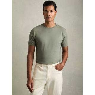 Reiss Reiss Dark Sage Bless Marl Crew Neck T-Shirt