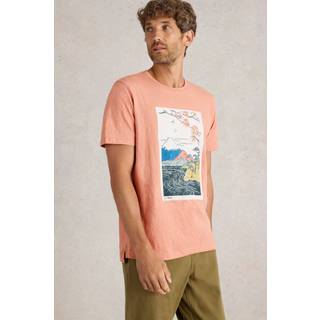 White Stuff White Stuff Pink Mountain Graphic 100% Cotton T-Shirt