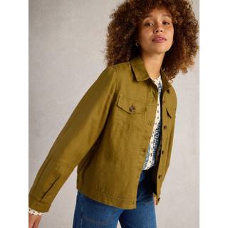 White Stuff White Stuff Green Camille 100% Linen Jacket
