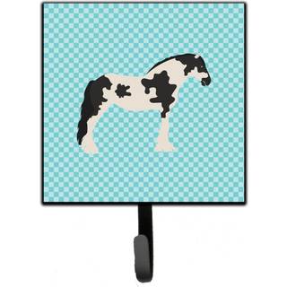 """" Caroline's Treasures Cyaldesdale Horse Blue Check Wall Hook Small Multicolor """"