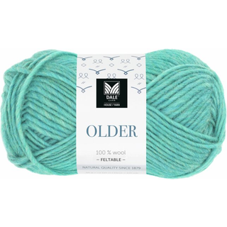 Dale Older 432 Turkis meleret Indhold: 100% Uld Vægt/længde: 50 gram = ca. 95 meter Anbefalede pinde: 5.00 mm Strikkefasthed: 10 cm = 18 m Vask: Kan maskinvaskes - Uldvask 30 °C / Tørres fladt.