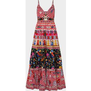 Camilla Printed tiered cotton maxi dress - multicoloured - XXS