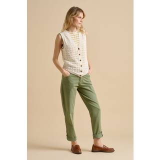 Brakeburn Brakeburn Cream Pointelle Knitted Button Tank