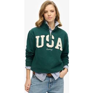 Superdry Athletic Essentials Applikation Halv Lynlås 100% SweatshirtEU 38 (UK 10)