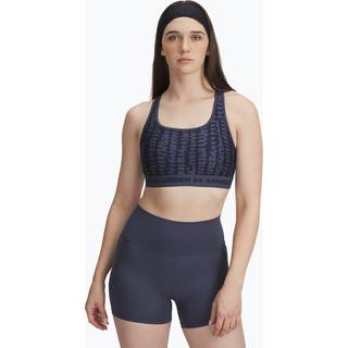 Armour® Mid Crossback Printed Women's Sports Bra Downpour Gray / Midnight Navy / Midnight Navy XL