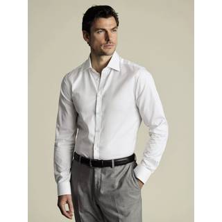 Charles Tyrwhitt Charles Tyrwhitt White Slim Fit Egyptian 100% Cotton Stripe Shirt - 17.5/36