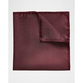 Eton Silk Polka Dot Pocket Square Wine