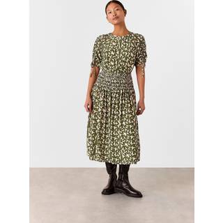 Whistles Whistles White Petite Abstract Squares Midi Dress