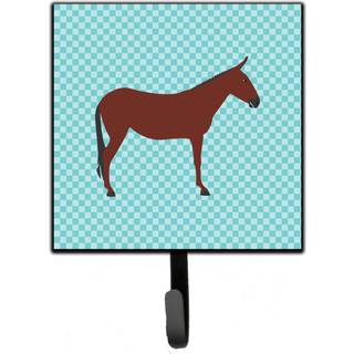 """" Caroline's Treasures Hinny Horse Donkey Blue Check Wall Hook Small Multicolor """"