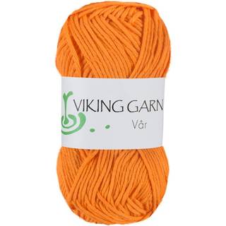 Viking Vår 452 Orange Indhold: 100% Bomuld Vægt/længde: 50 gram = ca. 80 meter Anbefalede pinde: 4.50 mm Anbefalet hæklenål: 4 mm Strikkefasthed: 10 cm x 10 cm = 20 m Vask: Tåler maskinvask / Max 60°C / Skånevask / Tåler ikke skyllemiddel.