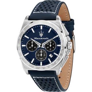 Maserati R8871652001 Velocita Chronograph Blue Leather Strap Watch - W81291