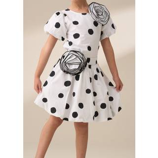 Angel & Rocket Angel & Rocket Amari White Spotty Bubble Hem Skirt