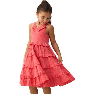 Angel & Rocket Angel & Rocket Orange Marie Tiered Frill 100% Cotton Dress