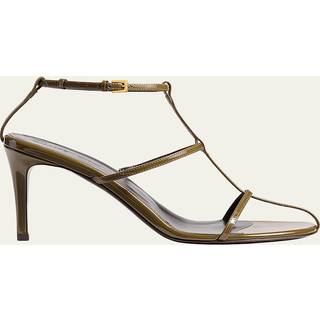 Khaite Cage 75 patent leather sandals - green - EU 38