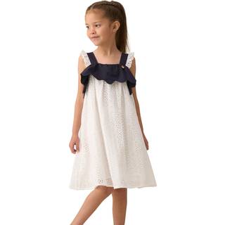 Angel & Rocket Angel & Rocket White Arielle Broderie Panel 100% Cotton Dress