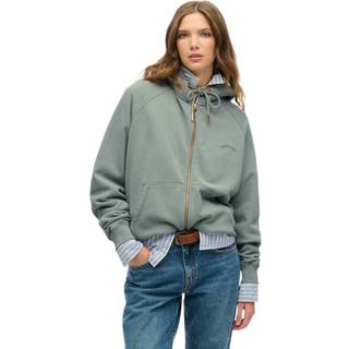 Superdry Superdry Green Oversized Essential Logo Raglan Zip Hoodie