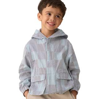 Angel & Rocket Angel & Rocket Blue 100% Cotton Leo Stripe Hooded Shirt