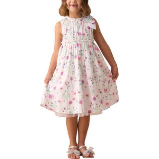 Angel & Rocket Angel & Rocket White Giana Bow Shoulder Print Dress