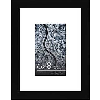 AmericanFlat 6x8 Picture Frame in Black - Brug som 3x5 billedramme med Mat eller 6x8 ramme uden Mat - Engineered tr?ramme med h?ngende hardware o
