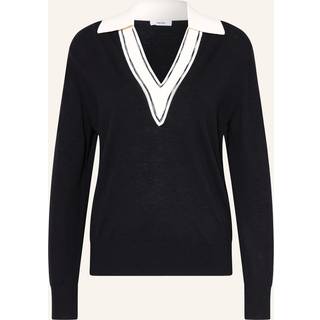 Reiss Reiss Navy/White Nina Wool Collared Cricket Jumper