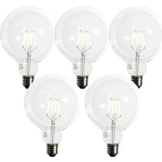 Sæt af 5 E27 Dæmpbar LED Spiral Filament G125 5W 450lm 2200K