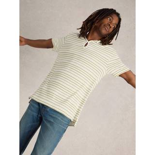 White Stuff Jacquard Tryk Stribet 100% Bomuld Polo-skjorterStor