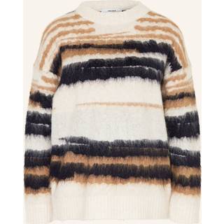 Reiss Reiss Cream/Camel Emily Striped Crew-Neck Jumper With Mohair