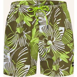 BOSS Piranha Swim Shorts - Green Pattern - Large
