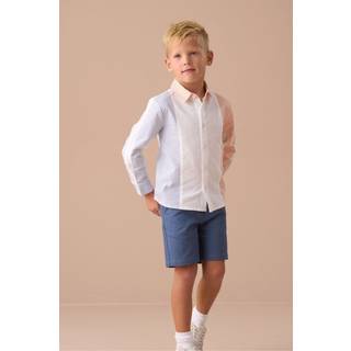 Angel & Rocket Angel & Rocket White Chase Orange Colour Block Smart 100% Cotton Shirt