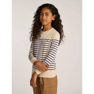Tommy Hilfiger Unisex Normal pasform 100% Bomuld Stribet Langærmet T-shirt16 år (176cm)