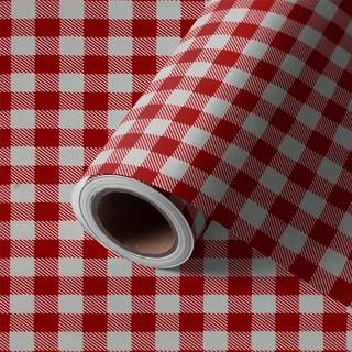 Selvklæbende folie rød tern 45cm.