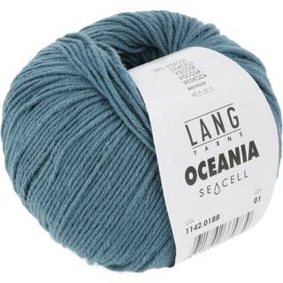 Lang Yarns Oceania 188 Indhold: 70% Bomuld, 30% Viskose Vægt/længde: 50 g = ca. 140 meter Anbefalede pinde: 3,5-4 mm. Strikkefasthed: 10 x 10 cm = 22 m x 30 p Vask: Maskinvask 30 ℃ / Tåler ikke tørretumbling / Brug aldrig skyllemiddel.