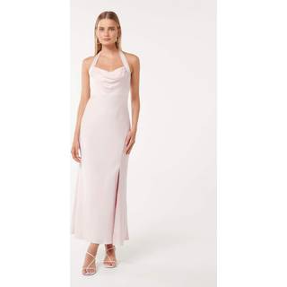 Forever New Forever New Pink Alice Halter Neck Satin Maxi Dress