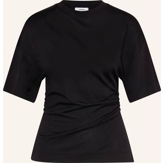 Reiss Reiss Cream/Black Audrey Draped Crew-Neck T-Shirt With Cotton