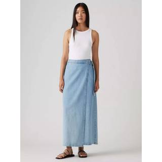 Levi's Levi's Blue Column Wrap Midi 100% Cotton Skirt