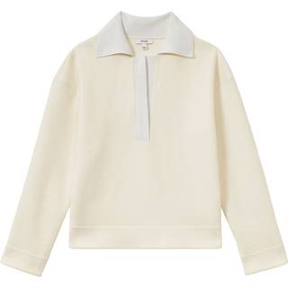 Reiss Reiss Cream Amy Wool-Cotton Blend Open-Placket Shirt