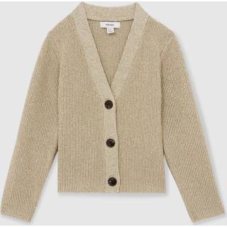 Reiss Reiss Gold Mika 4-9 yrs Metallic-Knit V-Neck Cardigan