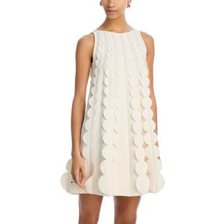 Oscar de la Renta Abstract Brushstroke midi dress - white - M