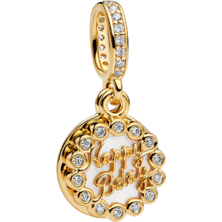 Pandora Charm - Happy Bday - 763787C01 - gold