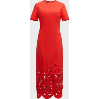 Oscar de la Renta Floral cutout cocktail dress - orange - M