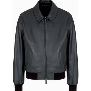 EMPORIO ARMANI Herren Lederblouson schwarz unifarben
