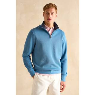 Joules Joules Alistair Light Blue Quarter Zip Cotton Sweatshirt