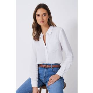 Crew Clothing Crew Clothing White Harlie Relaxed 100% Cotton Shirt