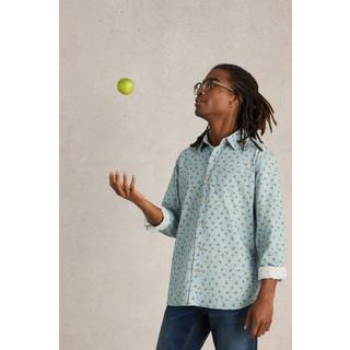 White Stuff White Stuff Blue Cotton Origami Printed Shirt