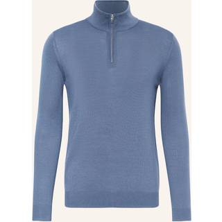 Reiss Reiss Airforce Blue Blackhall Merino Wool Half-Zip Jumper